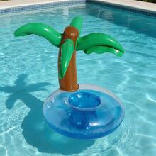 Piscina inflable portátil con diseño de isla y portavasos multicolor - Azul - Ver 2