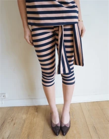 Women Polka Dot Skinny Capri Leggings Bow Tie Up Knee Length Capris Pants Sexy Stretchy Y2k Slim Fit Cropped Trousers - 珊瑚紅 - 查看 3