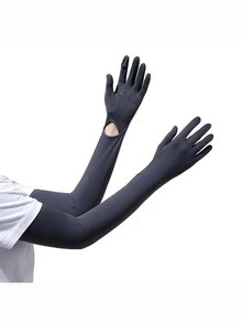 Summer UV Protection Arm Sleeves For Women, Thin Long Outdoor Cycling Sun Block Sleeves, Touchscreen Cooling Arm Covers,Travel,Festival - A - View 5