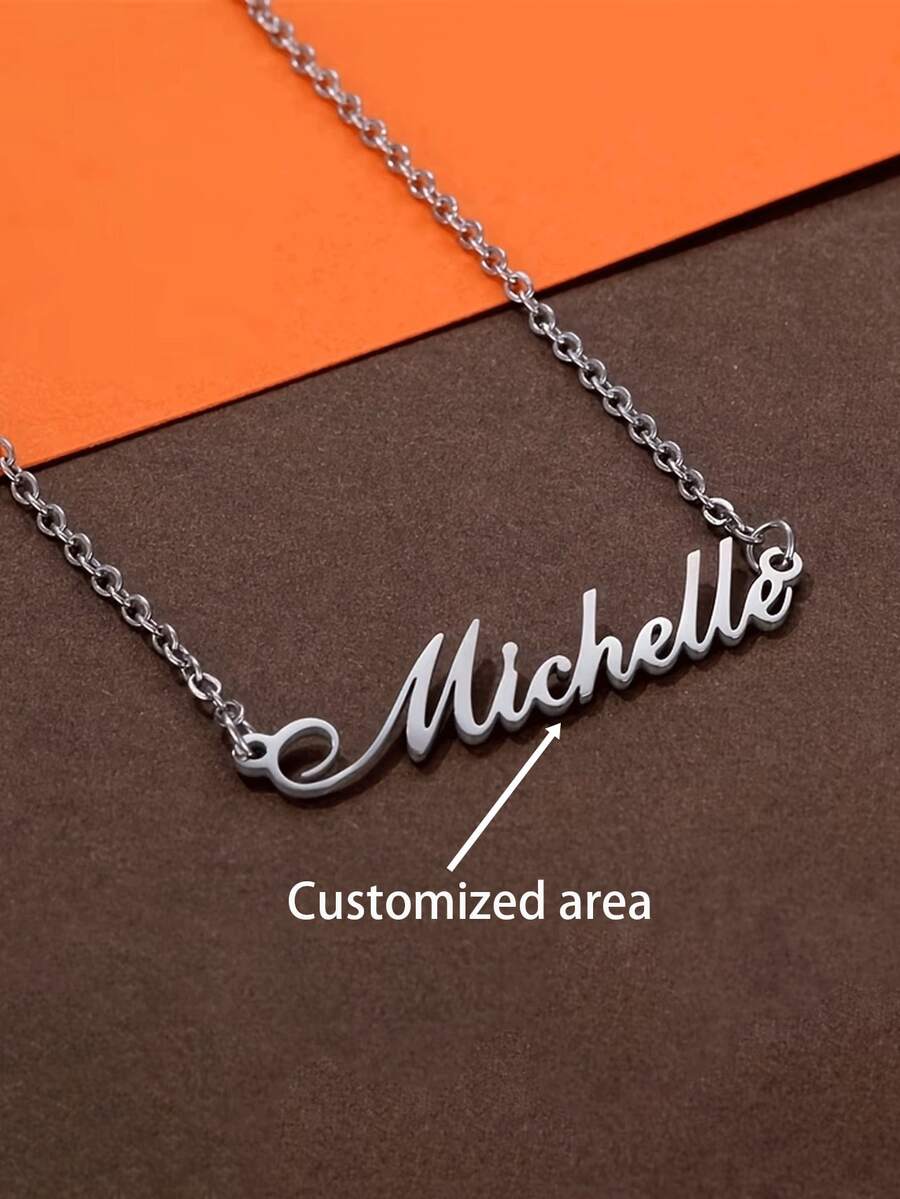 Customized Name Necklaces, Stylish And Unique Stainless Steel Gold And Silver Necklaces, Minimalist Style Jewelry, Perfect As A Birthday Gift For Couples. - Multicolor - View 1