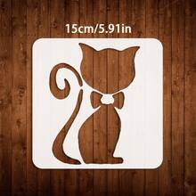 Bộ 4 khuôn tô hình mèo dễ thương - Thích hợp cho vải, tranh vẽ, thủy tinh và đồ thủ công. Tuyệt vời cho tranh treo tường, áo phông, trang trí nhà cửa, các dự án và mẫu thủ công. - Bộ - Xem 2
