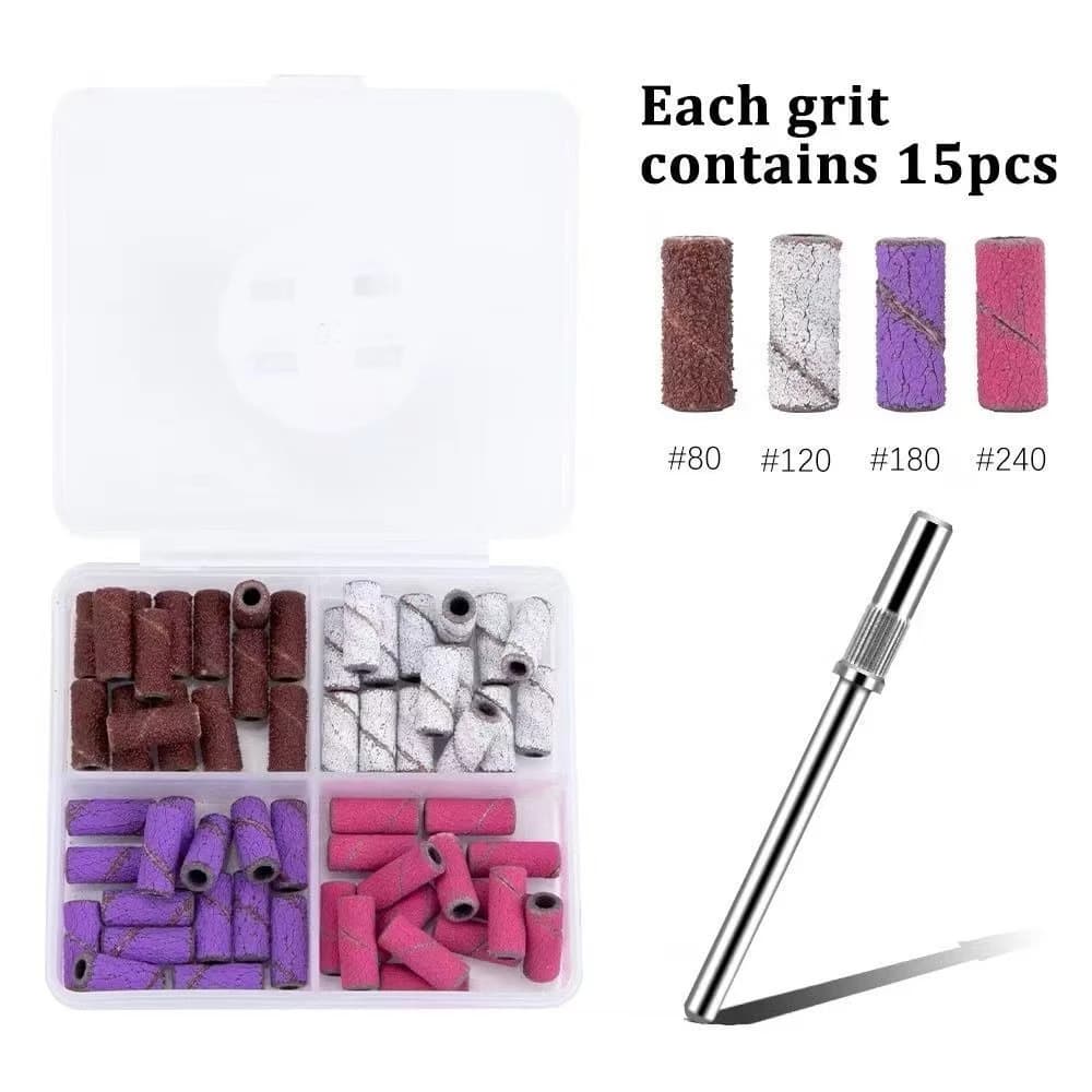 Kit De Refils Slim + Broca Fininha Para Lixa Bits Mini Mandril Motor Elétrica 60und - Multicolorido - Visão 1