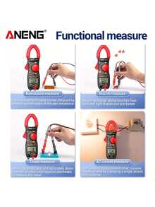 Set de 2 multímetros digitales de alta precisión con 1999 recuentos, pantalla LED, sensor de corriente CA y sensor NCV, herramienta profesional - Multicolor - Ver 6