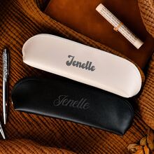 Custom Faux Leather And Metal Zipper Pencil Case - Multicolor - View 3