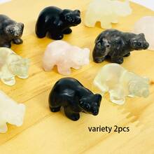 2 piezas de esculturas de cristal con diseños de flor, zorro, cabeza de dragón, hada, oso y gato, para colección, regalo y decoración del hogar. - Multicolor - Ver 15