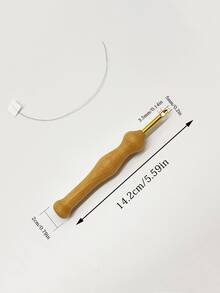 Beginner Punch Needle Embroidery Tool, Brass Needle, Comfortable Large Handle With Threader, Easy To Grip And Durable, Suitable For Carpet Making, Coasters, Wall Hangings, Handmade Home Decor - Large Wooden Handle Poking Needle - View 8