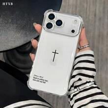 Esta funda para teléfono presenta un diseño minimalista de cruz y versículo bíblico. Es compatible con varios modelos de teléfono, como OPPO Reno 16E/15/14/13/12/11/PRO/PLUS/PROMAX/MINI, S/A/M/NOTE, S/G/EDGE/E, Transition Spark/HANTOM/CAMON/INFINIX, Honor 400/PLAY/X/Y, OPPO Reno/A/F, OPPO Reno 14/Redmi/POCO/NOTE y más. Transparente, sencilla, elegante y duradera, está hecha de TPU. Ideal para celebraciones como San Valentín, Halloween y Navidad, es perfecta para uso personal o como regalo. - transparente - Ver 2