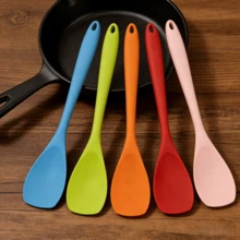 2/4/6 Pack Silicone Spoon Spatula, Flexible Seamless Kitchen Utensil For Mixing Stirring Cooking Scraping Baking, Non-Stick Cookware , Dishwasher (Blue/Orange/Red/Pink/Green) - View 3