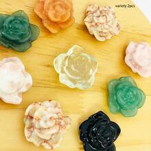 2 piezas de esculturas de cristal con diseños de flor, zorro, cabeza de dragón, hada, oso y gato, para colección, regalo y decoración del hogar. - Multicolor - Ver 18