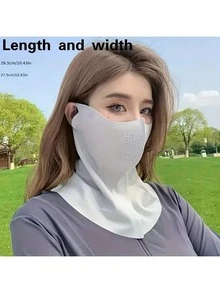 1pc Gentle Care Breathable UV Protection Neck Gaiter - Windproof, Elastic Solid Color Face Mask, Suitable For Outdoor Cycling And Daily Wear, Casual Mask, Smooth Texture Design, Breathable Material - Multicolor - View 10