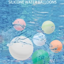 1/6个装全新硅胶水球，可重复使用水仗玩具，夏季海滩戏水减压必备玩具 - 彩色 - 查看 3