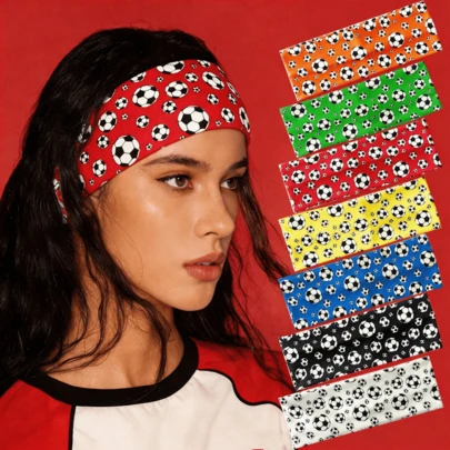 Multi-Color Football Headband, Elastic Sports Headband For World Cup Cheering, Unisex Sweat-Absorbing Headband