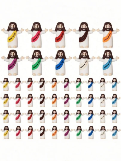 50pcs/ Mini Jesus Figure Toys, Jesus Loves You Toys For Hide And Seek, Sunday Party Favors, Gifts (Random Color) Miniature Jesus, Christian Toys, Small Toys, Christian Toys, Christmas Gifts, Party Fillers, Christmas, Jesus, Toys, Christmas, Jesus, Toys, Christian Stuff,Ornaments, Decorations, Crafts, Small Items, Room Decorations, Bedroom Decorations, Living Room Decorations, Car Decorations, Study Decorations, Christmas, Christmas Gifts