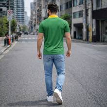 Brazilian National Team Polo Shirt, Brazil Jersey, Hexa Polo Shirt, Canary Yellow Polo Shirt - 綠色 - 查看 3