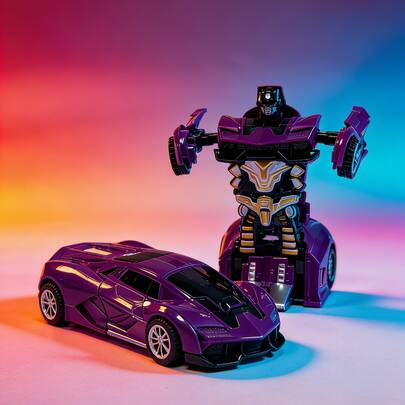 unilabo Transforming Sports Racing Car Toy: Inertial Powered Sliding Race Car, 2-In-1 Robot Vehicle Auto Transformation - Excellent Creative Gift For Boys!