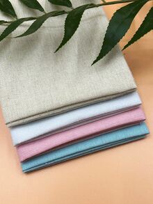 4 piezas de tela tipo lino DIY, cuadrados de 50x50cm, tela suave y transpirable para bordado/proyectos de manualidades, materiales de manualidades/DIY de verano - Tela de lino imitación 50*50cm - Ver 2