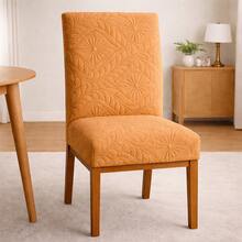Quilted Chair Cover Set Of 6 - Exclusive Spandex Anti-Cat Design - Camel - View 4