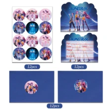 KPOP Demon Slayer Party Invitation Set - Set Includes 12 Fill-In Cards, 12 Envelopes, And 12 Stickers, With Cute Cartoon-Themed Birthday Invitations - View 5