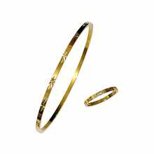 Bộ 1 vòng tay và nhẫn hoa tối giản, thép không gỉ 316 mạ vàng 18K, bộ trang sức độc đáo dành cho nữ. - Bộ hoa số lượng nhỏ - Xem 6