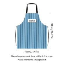 1pc Customizable Apron, Blue Striped, Can Customize Any Text Or Name - Durable Polyester, Suitable For Father's Day, Mother's Day, Halloween, Christmas, Christmas Eve, Valentine's Day, Birthday, Special Occasion, Thanksgiving, Easter, April Fool's Day, Carnival, Independence Day - Multicolor - View 3