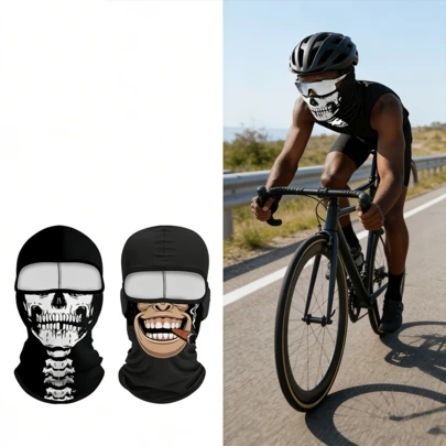 [Breathable | Windproof] Breathable Windproof Neck Gaiter | 2 Pcs Full Face Hood For Sports, Cycling, Motorcycling, Mountaineering, Horseback Riding, Shooting, Fishing | Dustproof, Spring And Summer, Halloween, Day Of The Dead