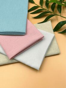 4 piezas de tela tipo lino DIY, cuadrados de 50x50cm, tela suave y transpirable para bordado/proyectos de manualidades, materiales de manualidades/DIY de verano - Tela de lino imitación 50*50cm - Ver 3