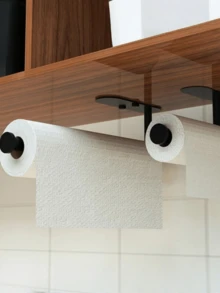 塑料纸巾架，客厅厨房收纳架，浴室卫生纸架，壁挂式，无需钻孔 - 彩色 - 查看 4