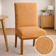 Quilted Chair Cover Set Of 6 - Exclusive Spandex Anti-Cat Design - Camel - View 2