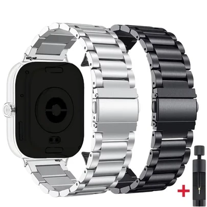 Metallic Wristband For Watch 6 5 And 4, Compatible With For Xiaomi Band 9 Pro And Mi Band 8 Pro. This Luxurious Adjustable Strap Is Designed For Both Men And Women, Featuring A Refined Design