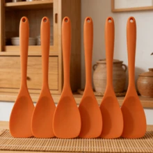 2/4/6 Pack Silicone Spoon Spatula, Flexible Seamless Kitchen Utensil For Mixing Stirring Cooking Scraping Baking, Non-Stick Cookware , Dishwasher (Blue/Orange/Red/Pink/Green) - View 17