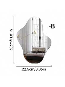 1 Miếng dán tường trang trí hình gương không đều, dày 2mm, chất liệu acrylic, thích hợp cho phòng ngủ, phòng khách, phòng tắm, nhà bếp. - không đều - Xem 14