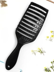 Fluffy Crown Top Large Curved Comb, Hair Straightening Comb, Home Use Hair Scalp Massage Comb, Hollow Out Comb, Anti-Static Styling Hair Comb, Curly Hair Large Curved Comb - A - View 6