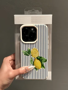 1 chiếc ốp lưng điện thoại TPU chống sốc tối giản hình lá chanh xanh sọc trắng, tương thích với Apple 17, 16, 15, 14, 13, 12, 11 Pro Max, Air và các dòng khác, phiên bản quốc tế, không phải phiên bản nội địa. - Nhiều màu - Xem 2