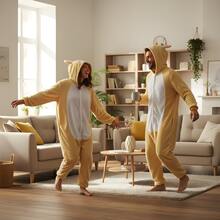 nerd hunters Adult Shiba Inu Hooded Kigurumi Pajama Suit - Màu Hồng  San hô - Xem 8