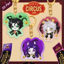 The Freak Circus Keychain, Harlequin, Pierrot, Jester Keychain, Anime Cartoon Keychain, Anime Fans Merchandise, Bag Charm, Water Bottle Decor, Birthday Gift, Party Favor - Multicolor - View 1