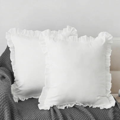 1 bucată de husă de pernă pentru canapea din dantelă unicoloră, față de pernă din poliester, decorațiune pentru casă, excluzând miezul pernei