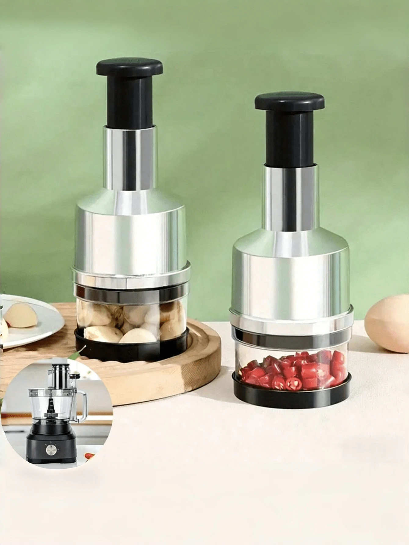 Stainless Steel Knife Multi-Function Garlic Slicer And Pestle, Kitchen Gadgets Manual Vegetable Chopper, Onion Mincer, Garlic Press, Multi-Purpose Kitchen Tools - Multicolor - View 1