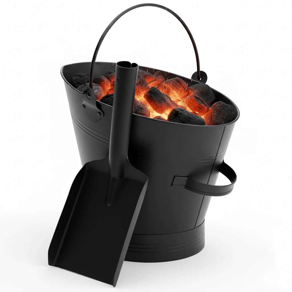 Crystals Coal Bucket & Shovel Set Waterloo Fireside Steel Ash Log Scuttle - Regular - View 1