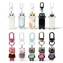 Cute Cartoon Cat Keychain Pendant, Adorable Backpack Charm, Versatile Small Accessory, Minimalist Daily Wear, Funny Street Style Keychain, Creative Bag Charm, Personalized Cartoon Everyday Accessory - Multicolor - View 3