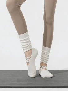 1/4 Pair Early Spring Yoga Ballet Socks With Silicone Non-Slip Bottom, Knee-High - Multicolor - View 8