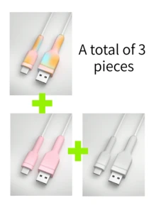 原装充电线绕线保护套，兼容苹果和安卓手机，经久耐用，防撕裂，是万圣节、圣诞节或生日的完美礼物。手机充电器配件，桌面线缆管理，趣味线缆套，保护您的充电线免受损坏和脱落（注意：本产品仅兼容原装手机充电数据线）。 - 彩色 - 查看 20