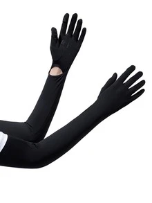 Summer UV Protection Arm Sleeves For Women, Thin Long Outdoor Cycling Sun Block Sleeves, Touchscreen Cooling Arm Covers,Travel,Festival - A - View 15