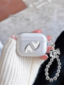 3D Double Heart Bow Shaped Earphone Protective Case, Suitable Compatible With Apple Devices, Perfect Gift For Valentine's Day And Best Friends - Clear - View 9