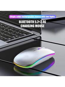 Rechargeable Wireless Mouse With RGB LED, 2.4GHz, Ultra Slim Optical RF-6800C - RANDOM - View 5