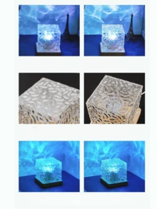 1 pieza Luz nocturna de 16 colores con efecto de luces del norte, lámpara de proyección cuadrada, control táctil/remoto, alimentada por USB, adecuada para dormitorio, sala de estar, oficina y decoración de fiestas - regalo perfecto para adolescentes, decoración de sala de estar | Lámpara de proyección LED - Multicolor - Ver 5