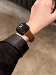 1条柔软皮革表带，兼容 38mm、40mm、41mm、42mm、44mm、45mm、46mm、49mm，兼容 Series 10/9/8/7/6/5/4/3/2/1 SE Ultra。 - 棕色星光 - 查看 4