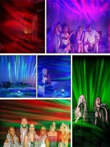 Northern Lights Projector Night Light - Aurora Borealis Water Ripple LED Lamp With Remote Control, 16 Color Changing Starry Sky Galaxy Effects, USB Powered Mood Lighting For Bedroom Ceiling, Home Theater Decor, Christmas Party Atmosphere - màu đen - Xem 9