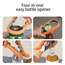 1pc Multi-Function Bottle & Can Opener, Suitable For People With Weaker Hands, Can Easily Open Various Bottle & Can Lids, Non-Slip Handle Design, Convenient And Practical Kitchen Tool - View 5