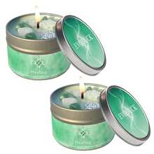 EVODUCK Candles Scenteds | Lavender & Eucalyptus 3oz Scented Soy Wax Candle With Green & White Crystal | For Deep Focus, Meditation, Yoga & Reading | Valentine's Day, Birthdays Gift | With Guidance Card - Crystal Candles - View 14