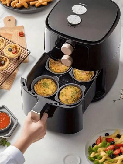 4个空气炸锅烘焙杯，硅胶烘焙托盘，玛芬杯，蛋挞模具，厨房配件，烘焙工具，DIY用品